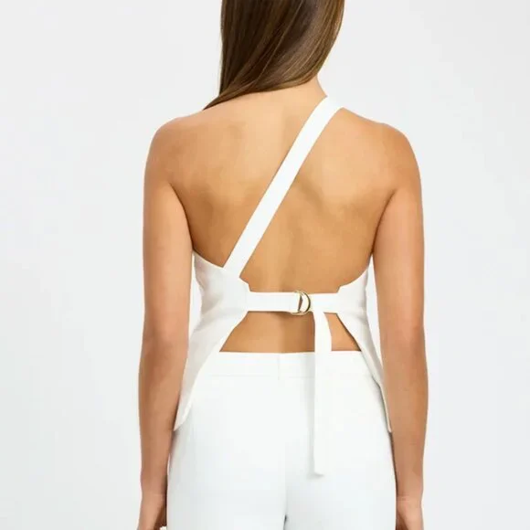 Kookai ariel buckle top white size 8/L - Picture 2 of 2